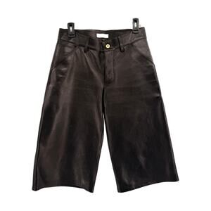 Bottega Veneta Leather Pre Spring 2020 Bermuda Shorts Black Women's Size 38